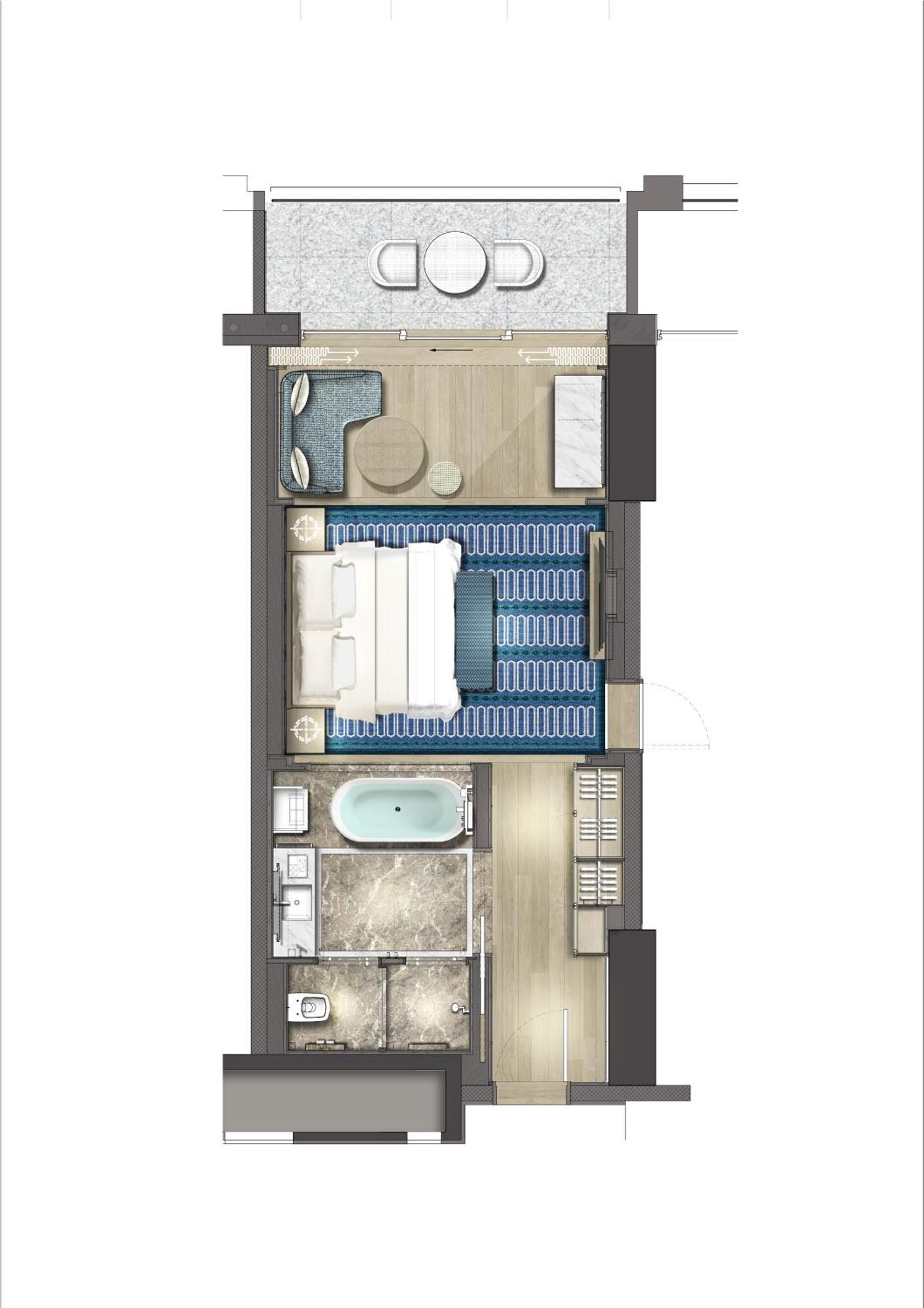City Of Dreams Mediterranean - Integrated Resort, Casino & Entertainment Limassol Eksteriør billede Floorplan of a typical room